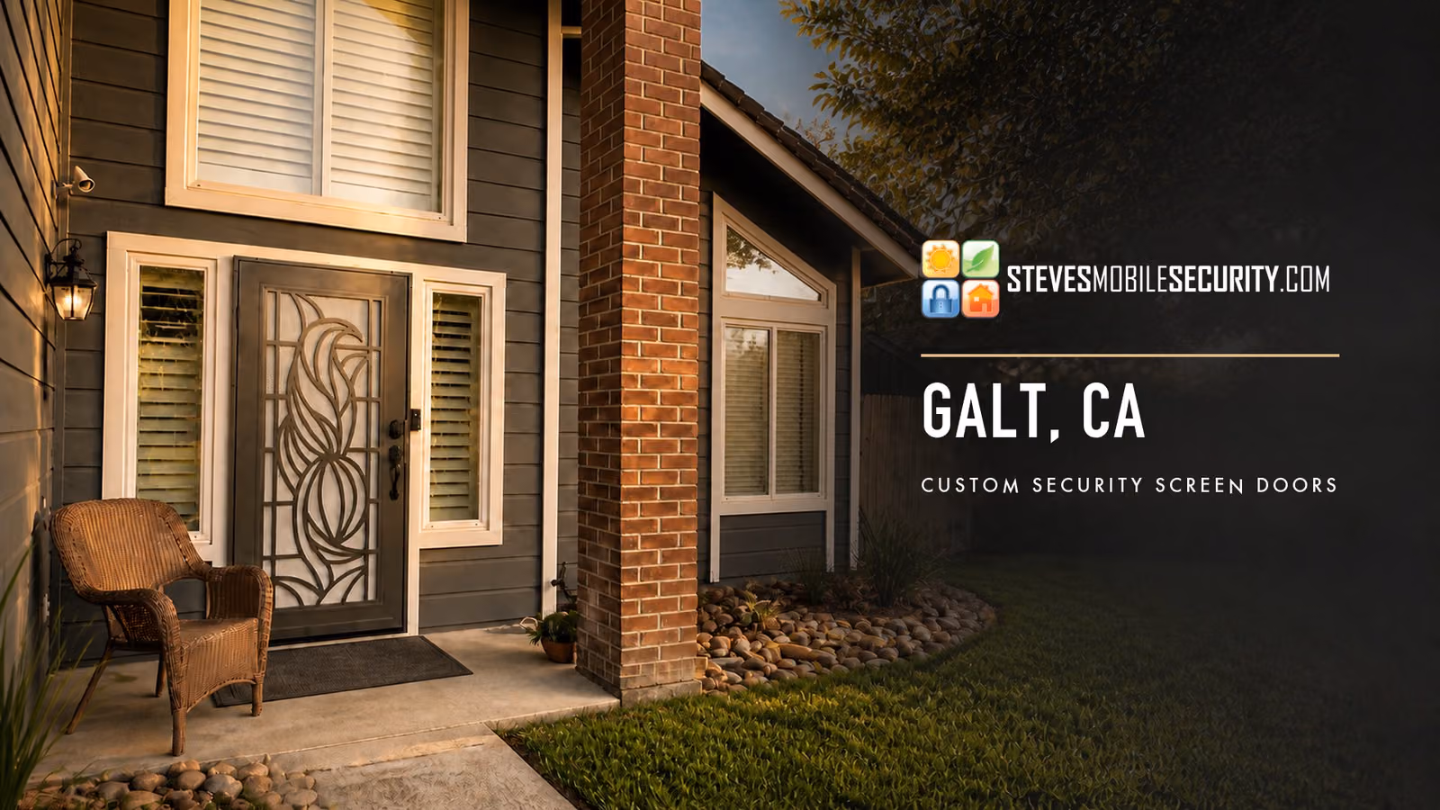 Security screen door installed in a Galt home